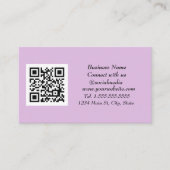 Carte De Visite Médias sociaux QR Code scanner violet Lilac (Devant)