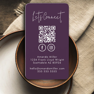 Carte De Visite Médias Sociaux QR Code Se Connecter Avec Nous Mode
