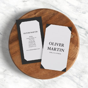 Carte De Visite Médias sociaux verticaux minimalistes classiques