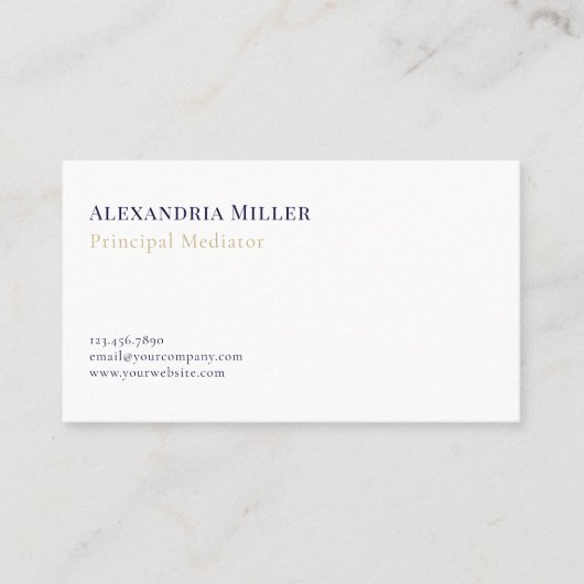 Carte De Visite Médiateur simple et élégant (Devant)