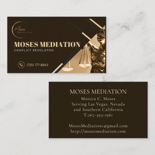 Carte De Visite Médiation Monica C Moses I Moses (Devant / Derrière)