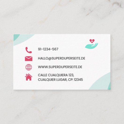 Carte De Visite Medical Doctor (MD) business card (Dos)