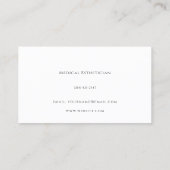 Carte De Visite Medical Esthetician Minimal Elegant (Dos)