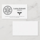 Carte De Visite Medical Nurse Business Cards (Devant / Derrière)