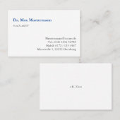 Carte de visite médicale (Devant / Derrière)