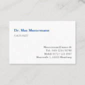 Carte de visite médicale (Devant)