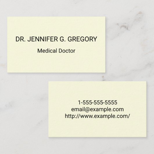 Carte de visite Médicale (Devant / Derrière)