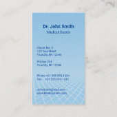 Carte De Visite Médicale blanc 3D Caduceus Blue Design (Dos)