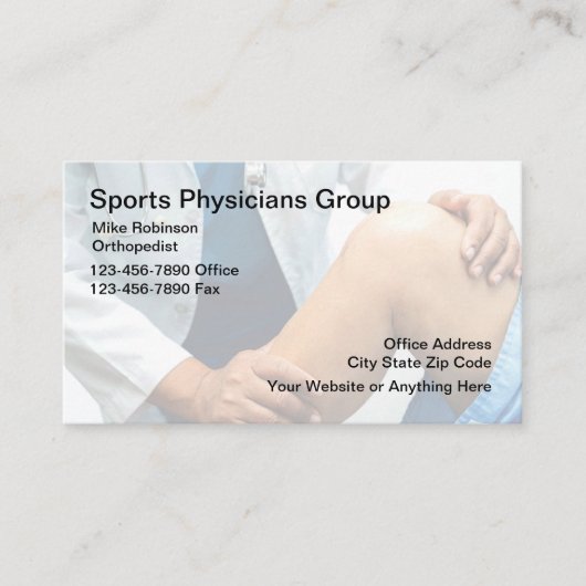 Carte De Visite Médicale blessure sportive Orthopedist (Devant)