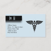 Carte de visite Médicale bleu (Dos)