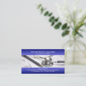 Carte de visite Médicale bleu élégant (Debout devant)