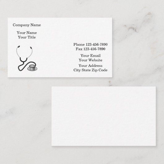 Carte De Visite Médicale classique (Devant / Derrière)