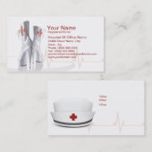 Carte de visite Médicale de profil d'infirmière (Devant / Derrière)