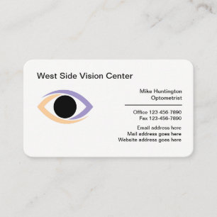 Carte de visite médicale d'optométriste de soins o
