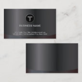 Carte de visite Médicale en métal foncé profession (Devant / Derrière)