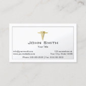 Carte De Visite Médicale Gold Caduceus Professional (Devant)