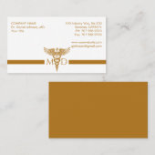 Carte De Visite Médicale Or moderne (Devant / Derrière)