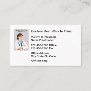 Carte De Visite Médicale Walk In Clinic Nurse Praticien