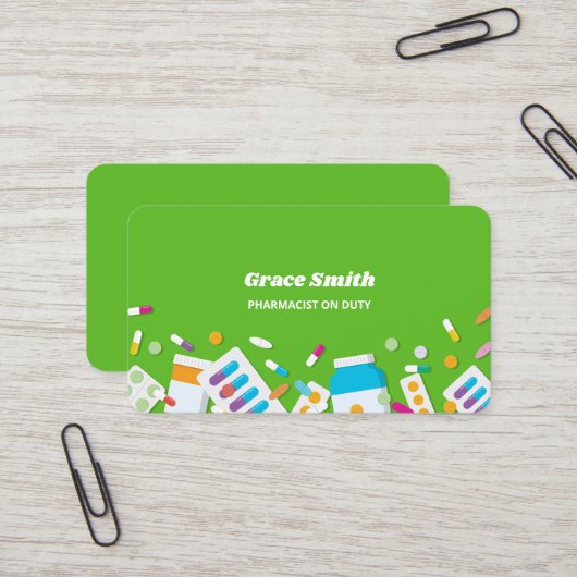 Carte De Visite Médicaments pharmaceutiques (Devant/Arrière en situation)