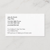 Carte De Visite Medicare Insurance Agent Simple (Dos)