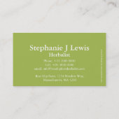 Carte de visite médicinal de herboristes de hanche (Dos)