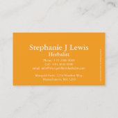 Carte de visite médicinal des herboristes Marigold (Dos)