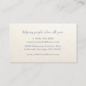 Carte de visite méditatif bleu & or relaxant (Dos)