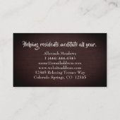 Carte de visite méditatif pour les professionnels  (Dos)