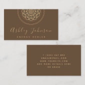 Carte De Visite Méditation Brown Tribal Mandala (Devant / Derrière)