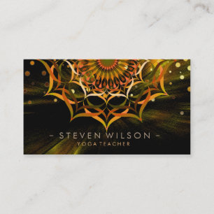 Carte De Visite Méditation de fleur de Lotus de yoga de damassé 