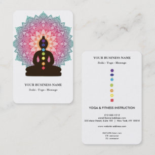 Carte De Visite Méditation de guérison de chakra homme en posture