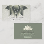 Carte De Visite Méditation de guérison du Yoga Fleur de Lotus Vert (Devant / Derrière)