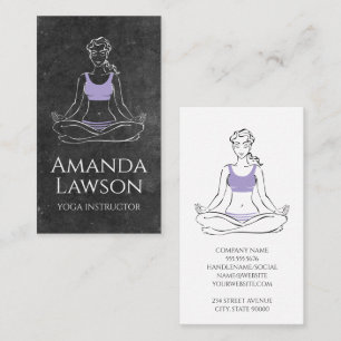 Carte De Visite Méditation de la femme Yoga Ardoise