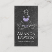 Carte De Visite Méditation de la femme Yoga | Ardoise (Devant)