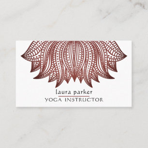 Carte De Visite Méditation de l'entraîneur Brown Lotus Mandala Yog