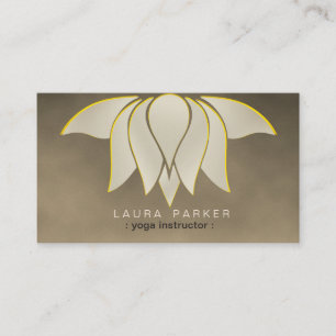 Carte De Visite Méditation de l'instructeur de Yoga Lotus d'or