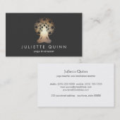 Carte De Visite Méditation de l'instructeur de Yoga Pose Or Lotus  (Devant / Derrière)