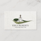 Carte De Visite Méditation de l'instructeur de yoga Zen Foliage Re (Devant)