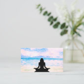 Carte De Visite Méditation de Mindfulness de coucher du soleil de (Debout devant)