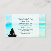 Carte De Visite Méditation de Mindfulness de plage d'océan de yoga (Dos)