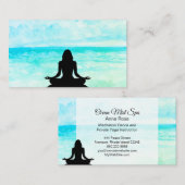 Carte De Visite Méditation de Mindfulness de plage d'océan de yoga (Devant / Derrière)