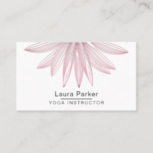 Carte De Visite Méditation de Yoga Fleur de Lotus rose Gold Floral