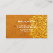 Carte De Visite Méditation de Yoga Mandala Orange (Dos)