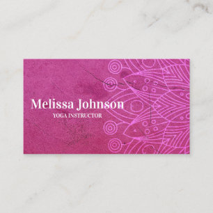 Carte De Visite Méditation de Yoga Mandala rose
