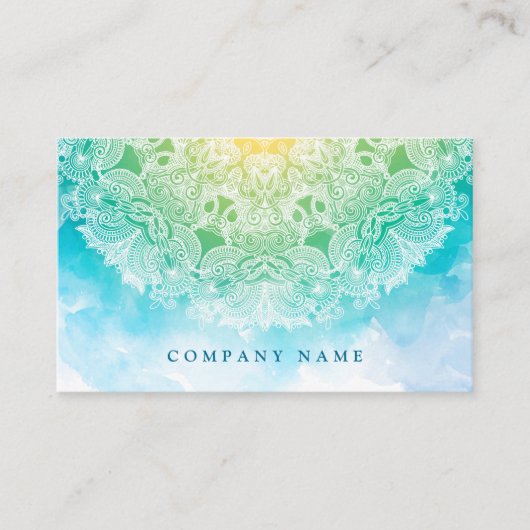 Carte De Visite Méditation de Yoga Mandala Yoga à l'aquarelle de D (Devant)