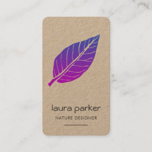 Carte De Visite Méditation de Yoga Nature Sèche Feuille Violette M