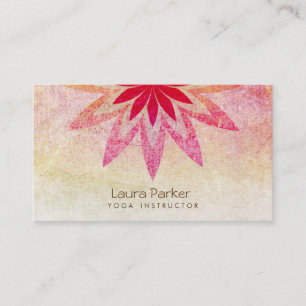 Carte De Visite Méditation d'instructeur de yoga de fleur de Lotu
