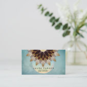 Carte De Visite Méditation d'instructeur de yoga de fleur de Lotus (Debout devant)