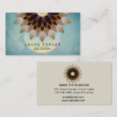 Carte De Visite Méditation d'instructeur de yoga de fleur de Lotus (Devant / Derrière)