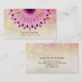 Carte De Visite Méditation d'instructeur de yoga de fleur de Lotus (Devant / Derrière)